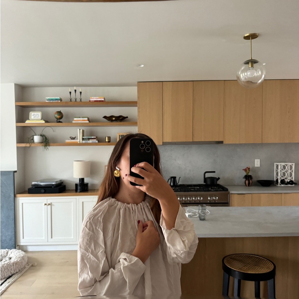 White Cream Tie Top Blouse, NEED